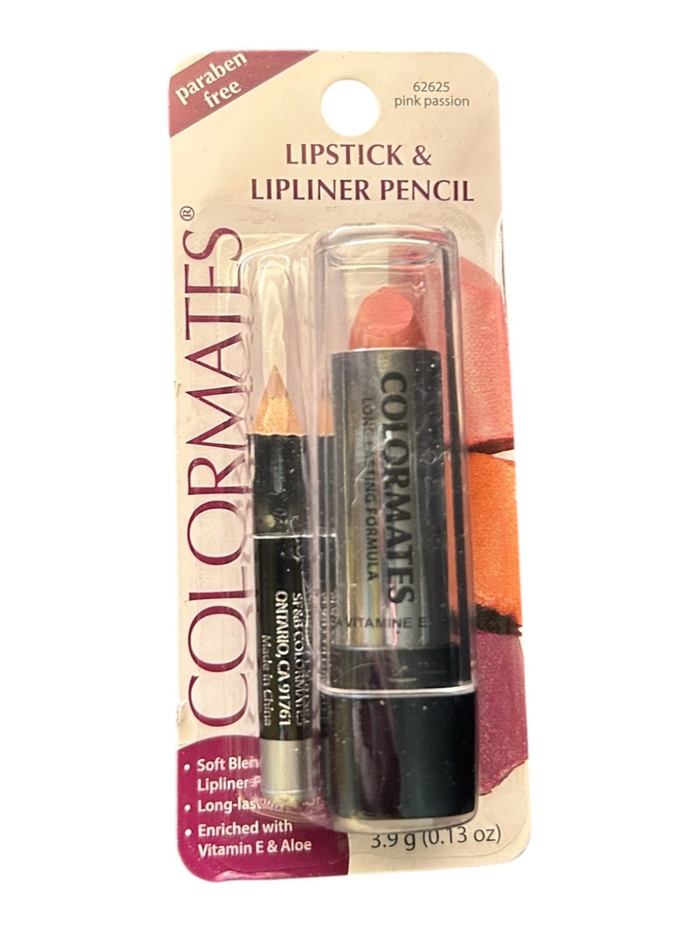 Colormates Lipstick & Lipliner Pencil - Pink/Coral Shade